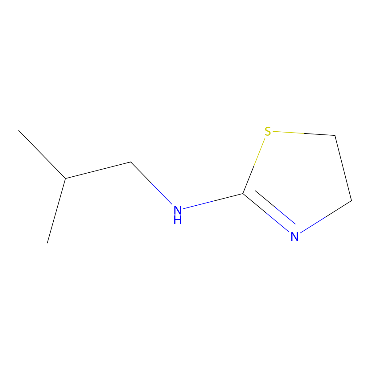 (4,5-Dihydro-thiazol-2-yl)-isobutyl-amine molecular structure, CAS 79146-95-5