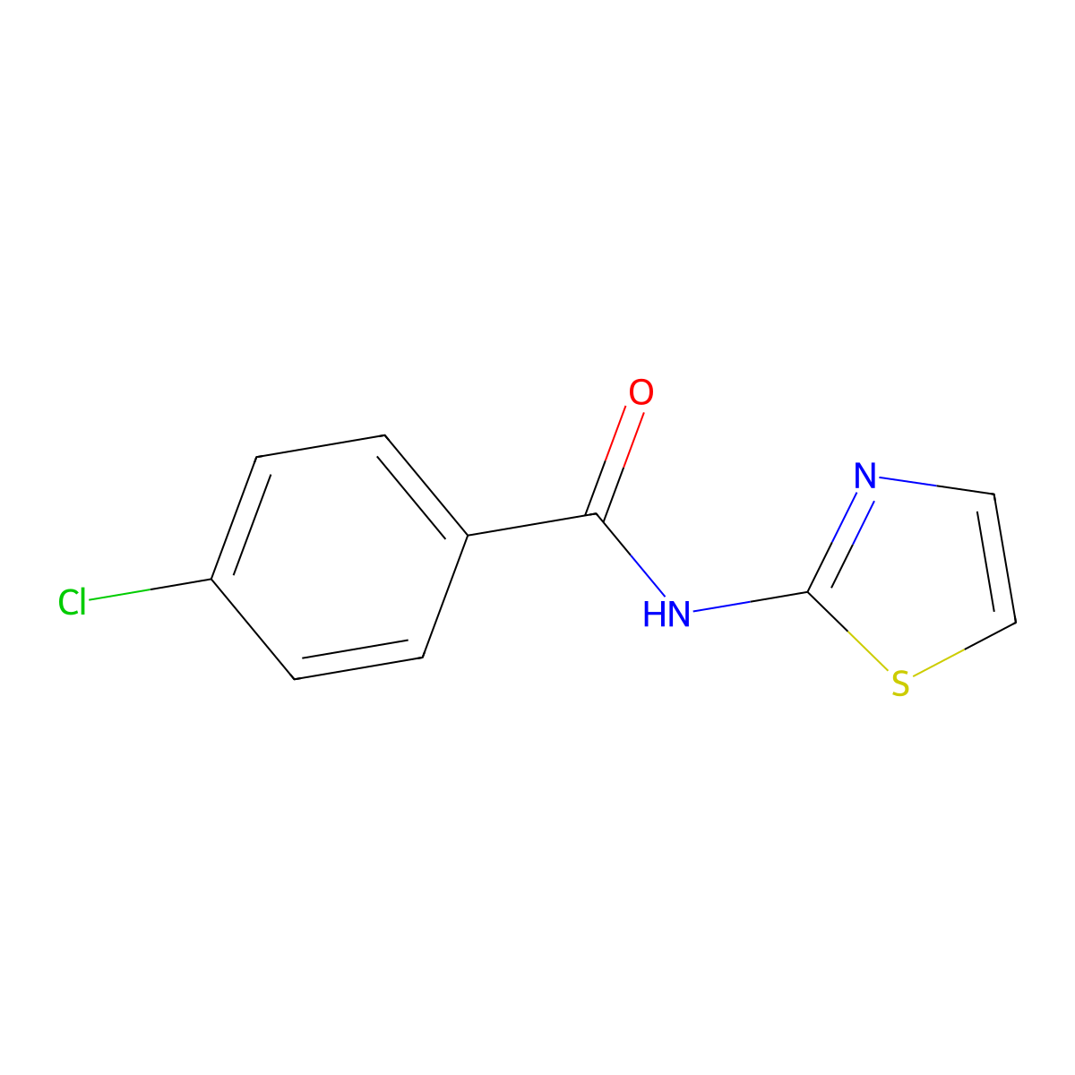 4-Chloro-N-(1,3-thiazol-2-yl)benzamide molecular structure, CAS 79146-99-9