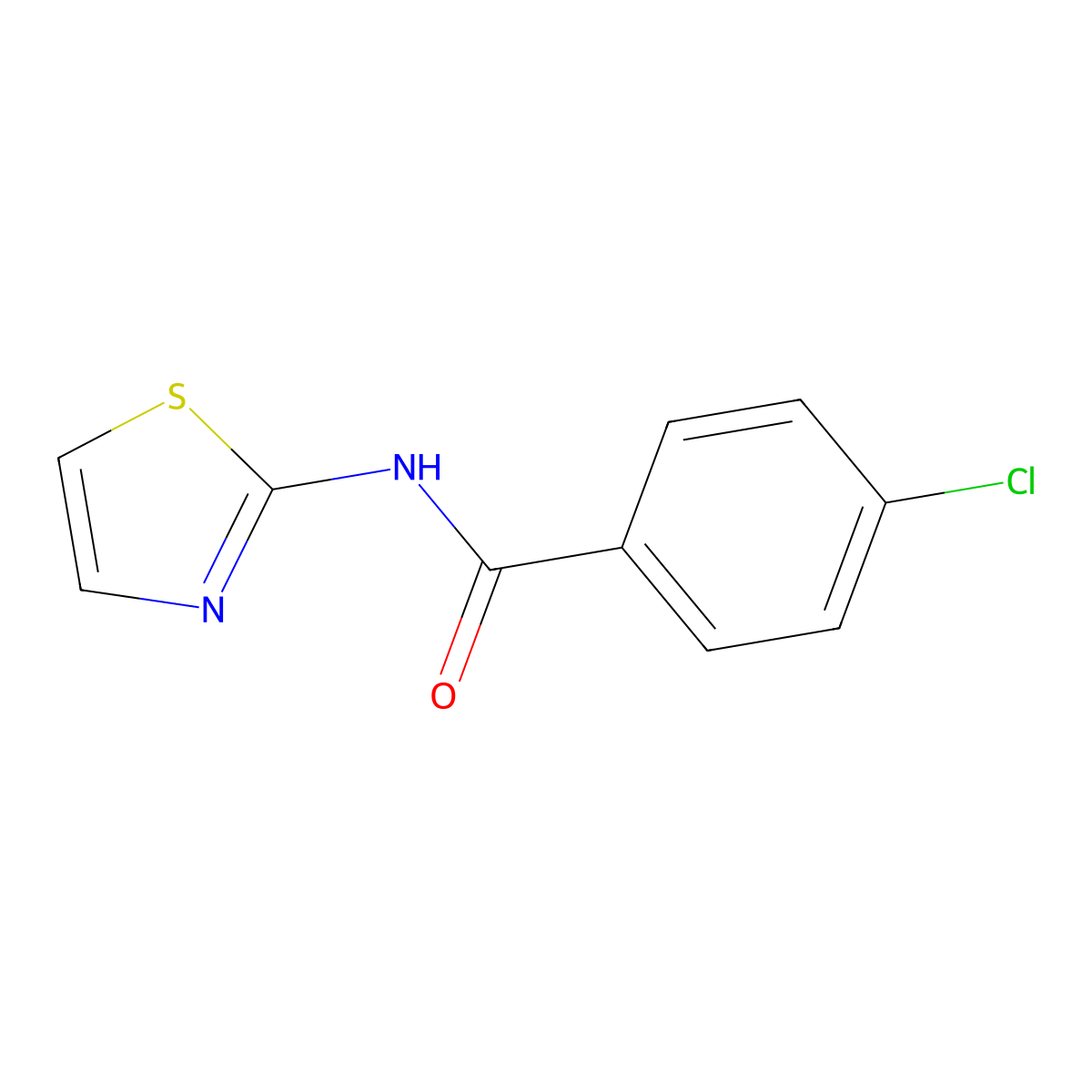 4-Chloro-N-(1,3-thiazol-2-yl)benzamide molecular structure, CAS 79146-99-9