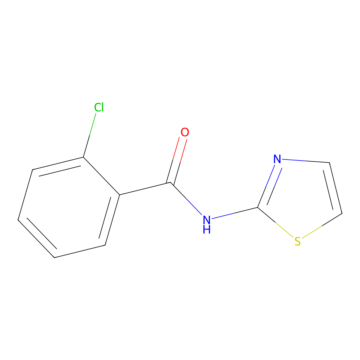 2-Chloro-N-(1,3-thiazol-2-yl)benzamide molecular structure, CAS 79147-01-6