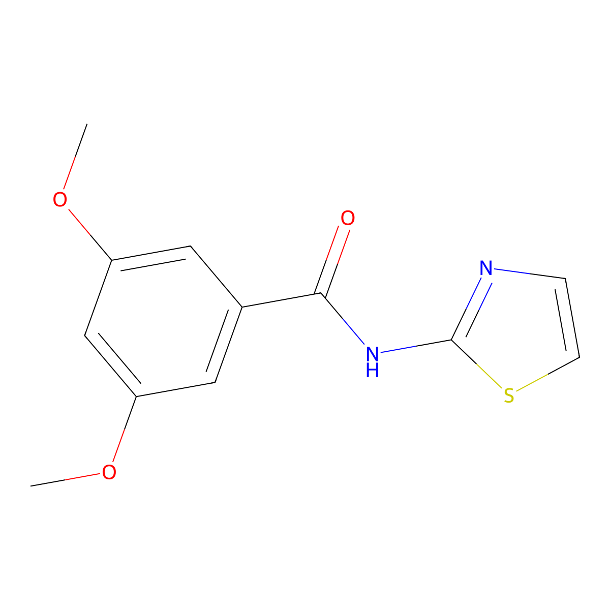 3,5-dimethoxy-N-(1,3-thiazol-2-yl)benzamide molecular structure, CAS 79147-03-8