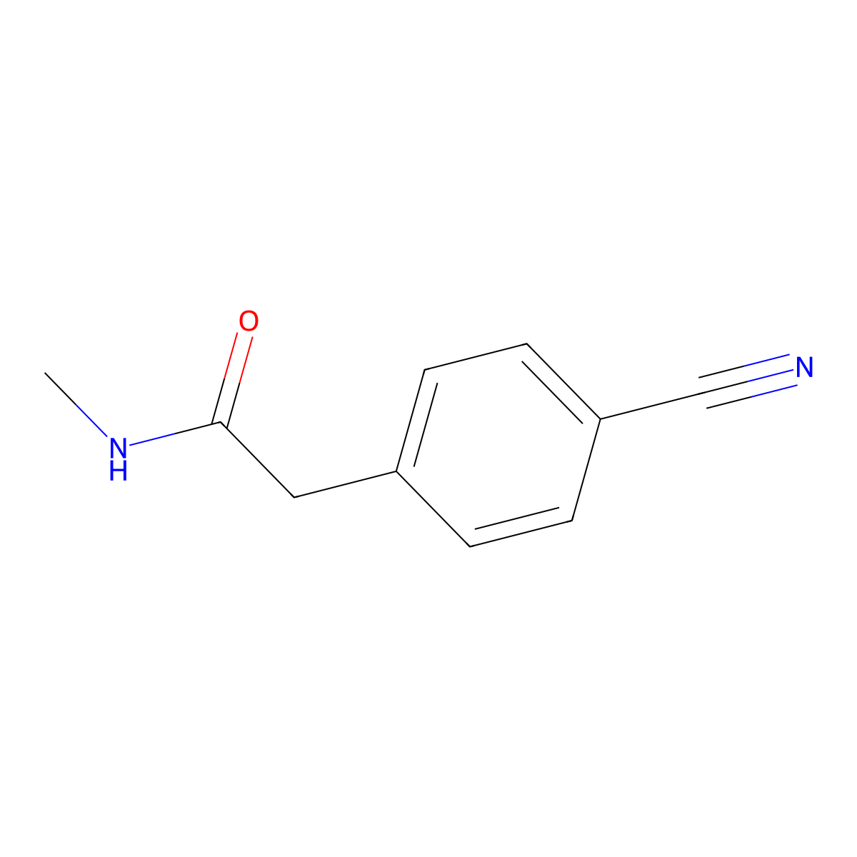 2-(4-cyanophenyl)-N-methylacetamide molecular structure, CAS 79149-59-0