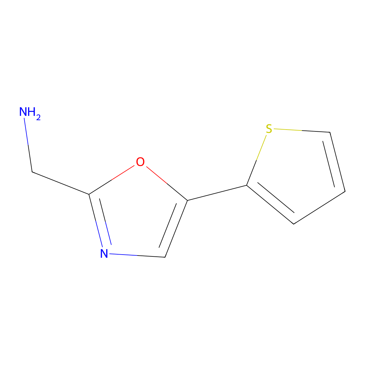 [5-(Thiophen-2-yl)-1,3-oxazol-2-yl]methanamine molecular structure, CAS 791535-26-7