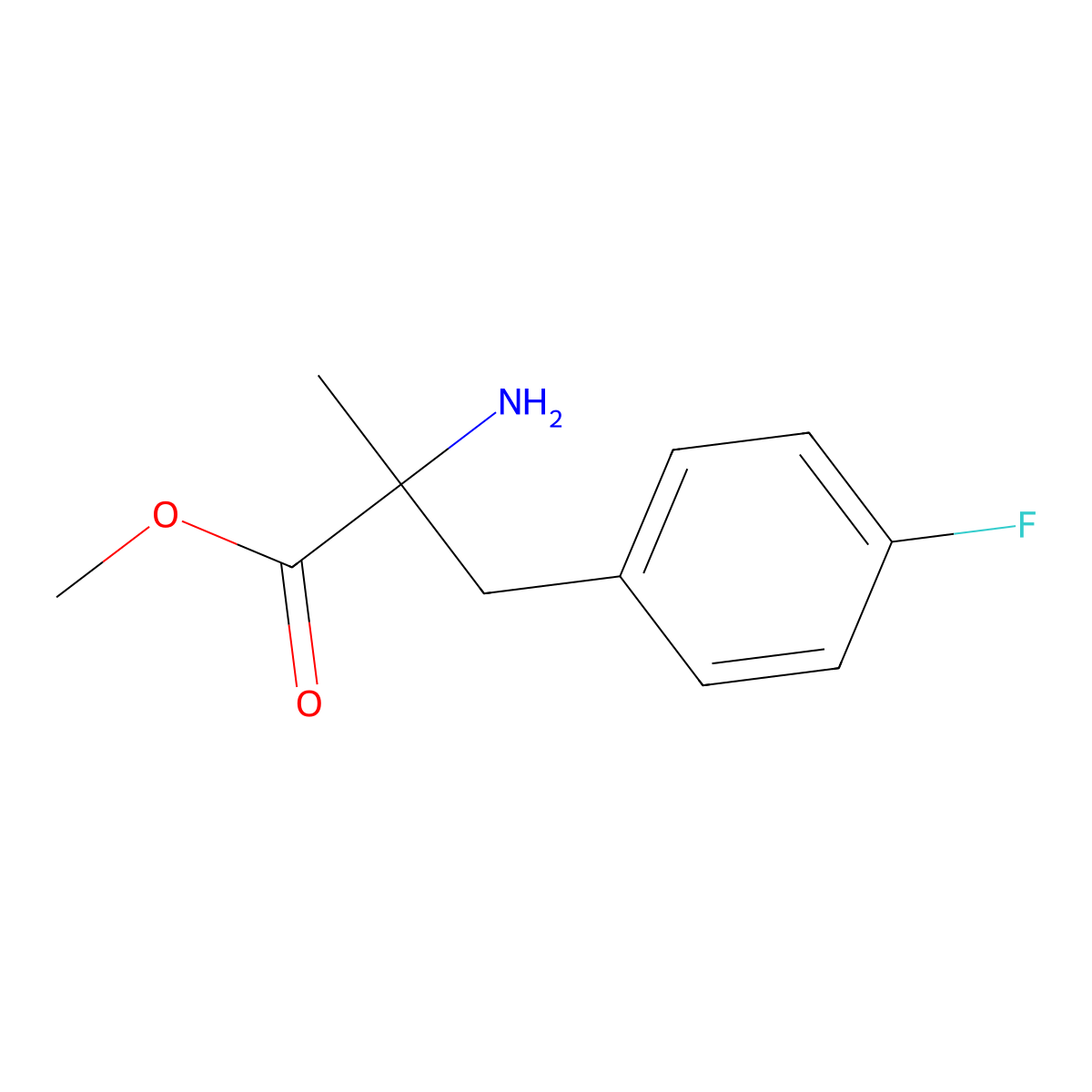 Methyl 2-amino-3-(4-fluorophenyl)-2-methylpropanoate molecular structure, CAS 791540-44-8