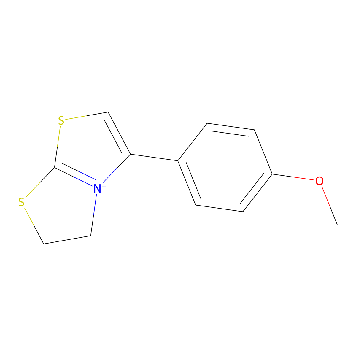 2,3-Dihydro-5-(4-methoxyphenyl)thiazolo[2,3-b]thiazol-4-ium molecular structure, CAS 791541-06-5