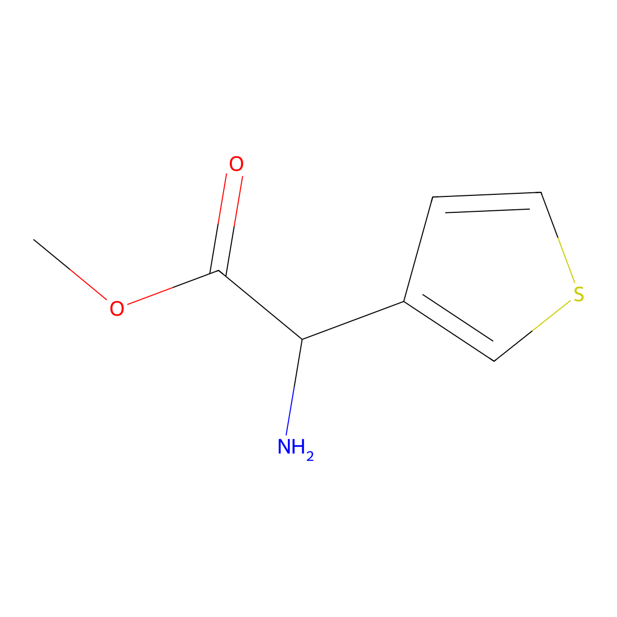 Methyl 2-amino-2-(thiophen-3-YL)acetate molecular structure, CAS 791546-62-8