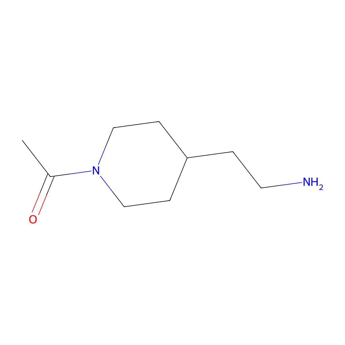 1-[4-(2-Aminoethyl)piperidin-1-yl]ethan-1-one molecular structure, CAS 791563-61-6