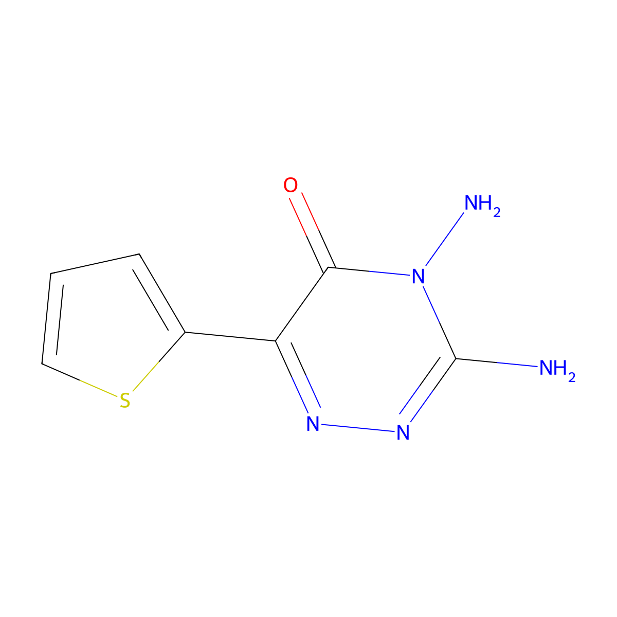 3,4-Diamino-6-(thiophen-2-yl)-4,5-dihydro-1,2,4-triazin-5-one molecular structure, CAS 791567-84-5