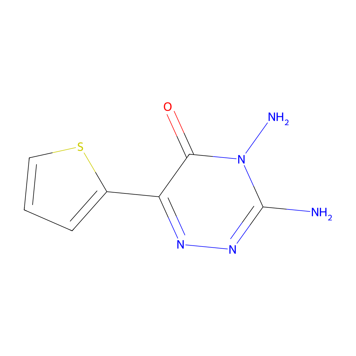 3,4-Diamino-6-(thiophen-2-yl)-4,5-dihydro-1,2,4-triazin-5-one molecular structure, CAS 791567-84-5