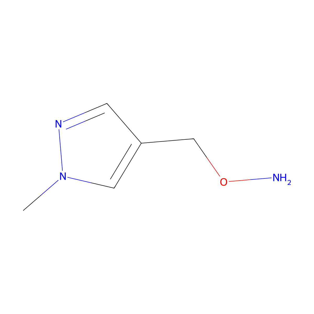 O-[(1-methyl-1H-pyrazol-4-yl)methyl]hydroxylamine molecular structure, CAS 791572-69-5
