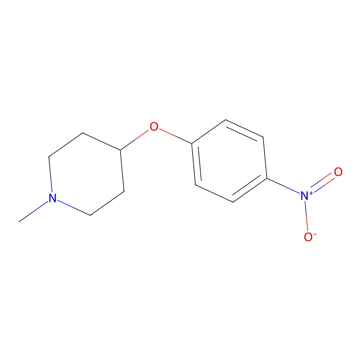 1-Methyl-4-(4-nitrophenoxy)piperidine molecular structure, CAS 791577-47-4