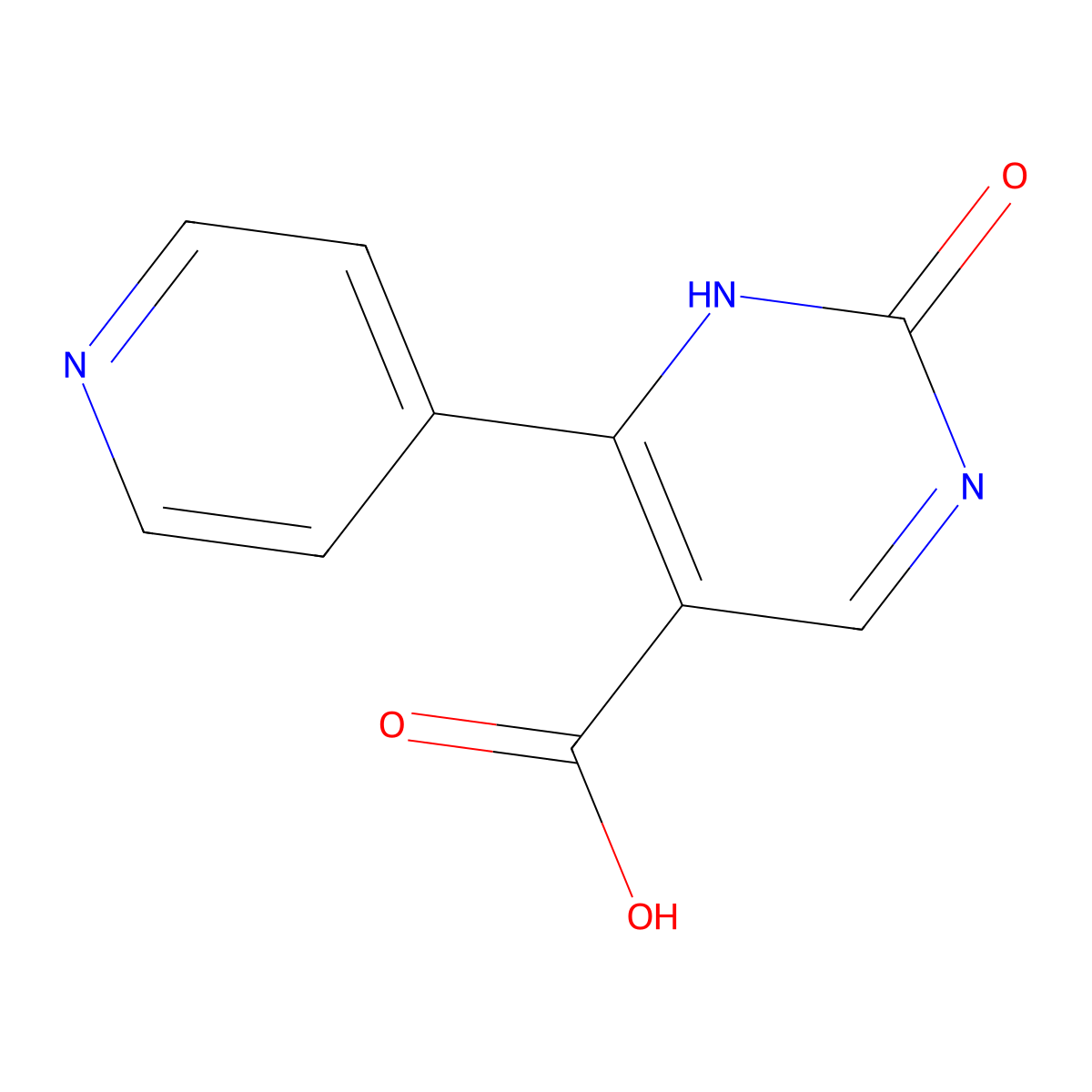 2-oxo-6-pyridin-4-yl-1H-pyrimidine-5-carboxylic acid molecular structure, CAS 791585-99-4