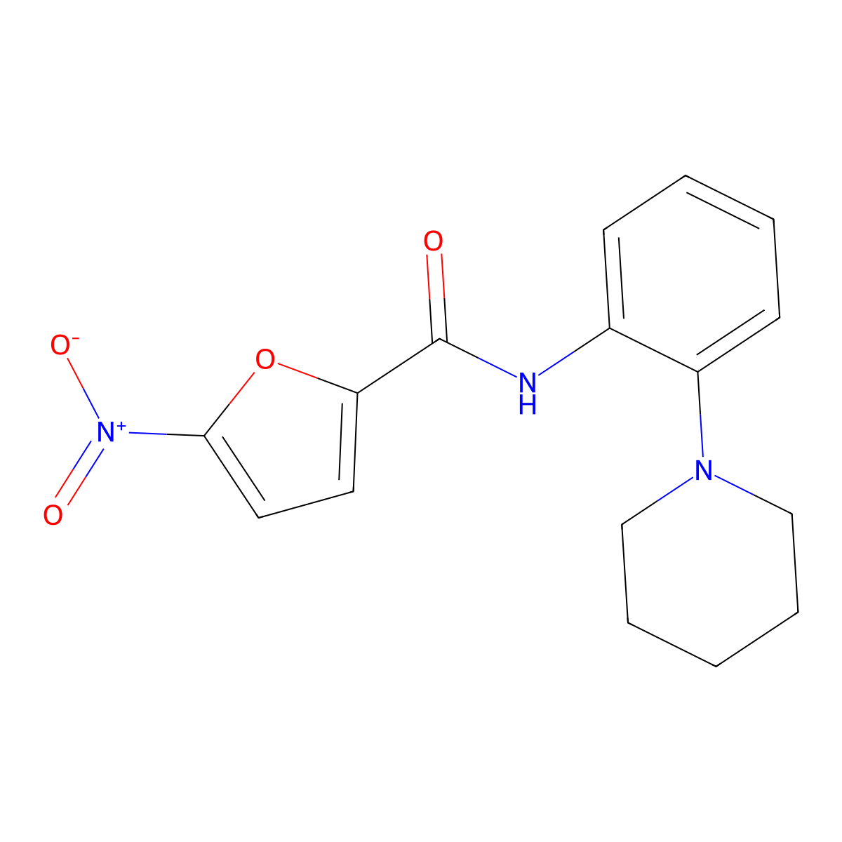 5-nitro-N-[2-(piperidin-1-yl)phenyl]furan-2-carboxamide molecular structure, CAS 791587-61-6