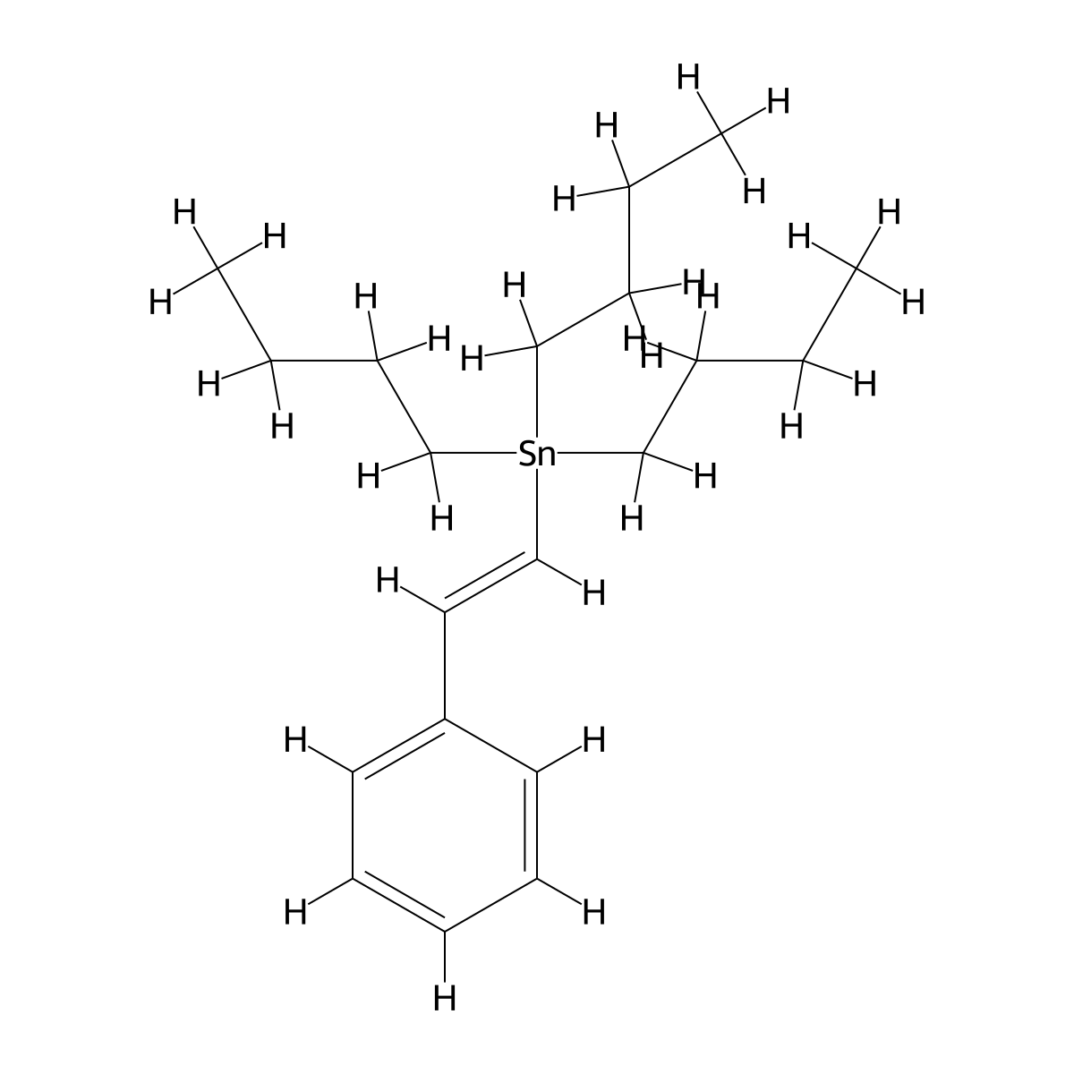 Tributyl(phenylethenyl)tin molecular structure, CAS 79159-76-5