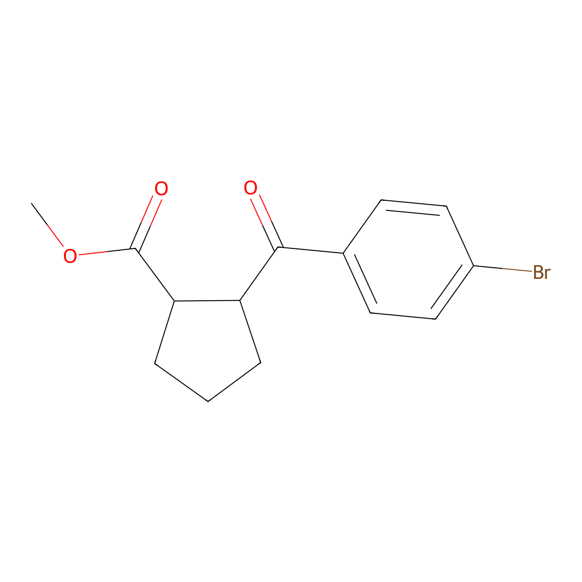 (1R,2R)-Methyl 2-(4-bromobenzoyl)cyclopentanecarboxylate molecular structure, CAS 791594-14-4