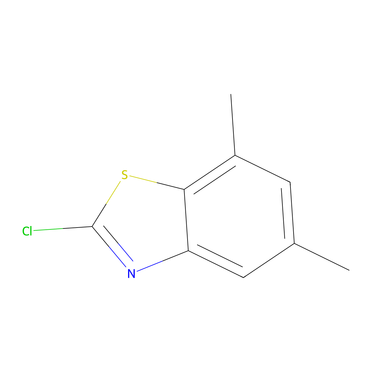 2-Chloro-5,7-dimethyl-1,3-benzothiazole molecular structure, CAS 791594-81-5