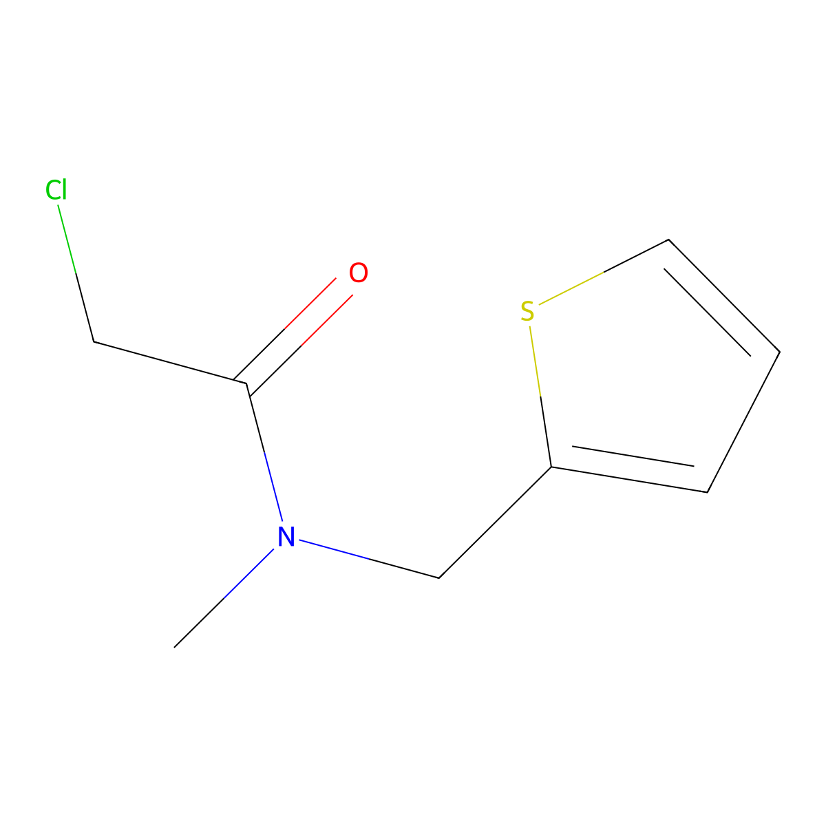 2-chloro-N-methyl-N-(thien-2-ylmethyl)acetamide molecular structure, CAS 791600-95-8
