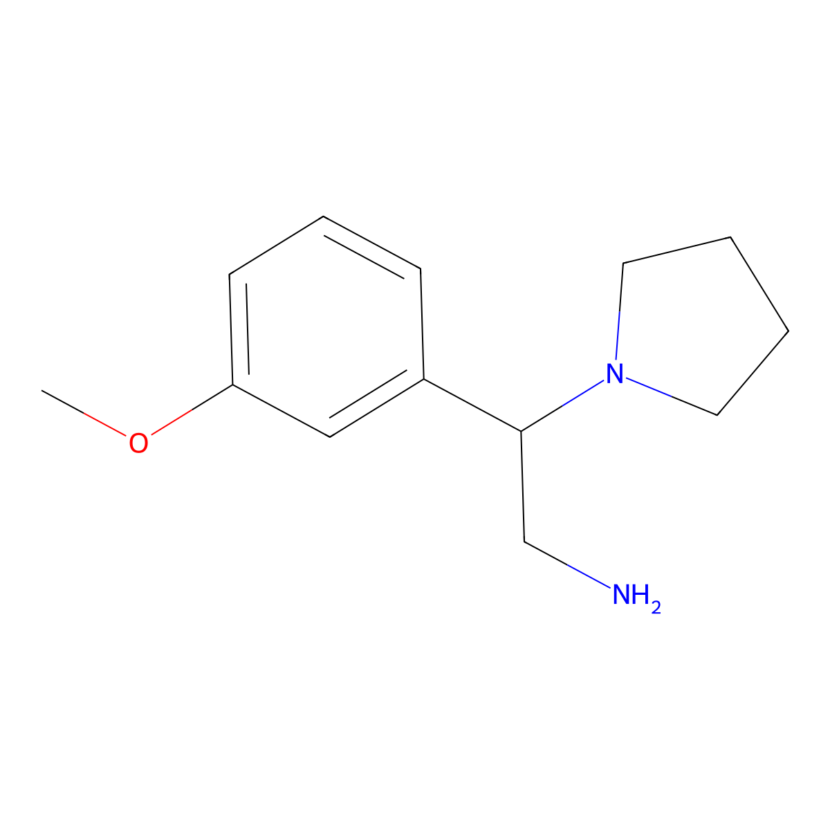 2-(3-Methoxyphenyl)-2-pyrrolidin-1-ylethanamine molecular structure, CAS 791600-98-1