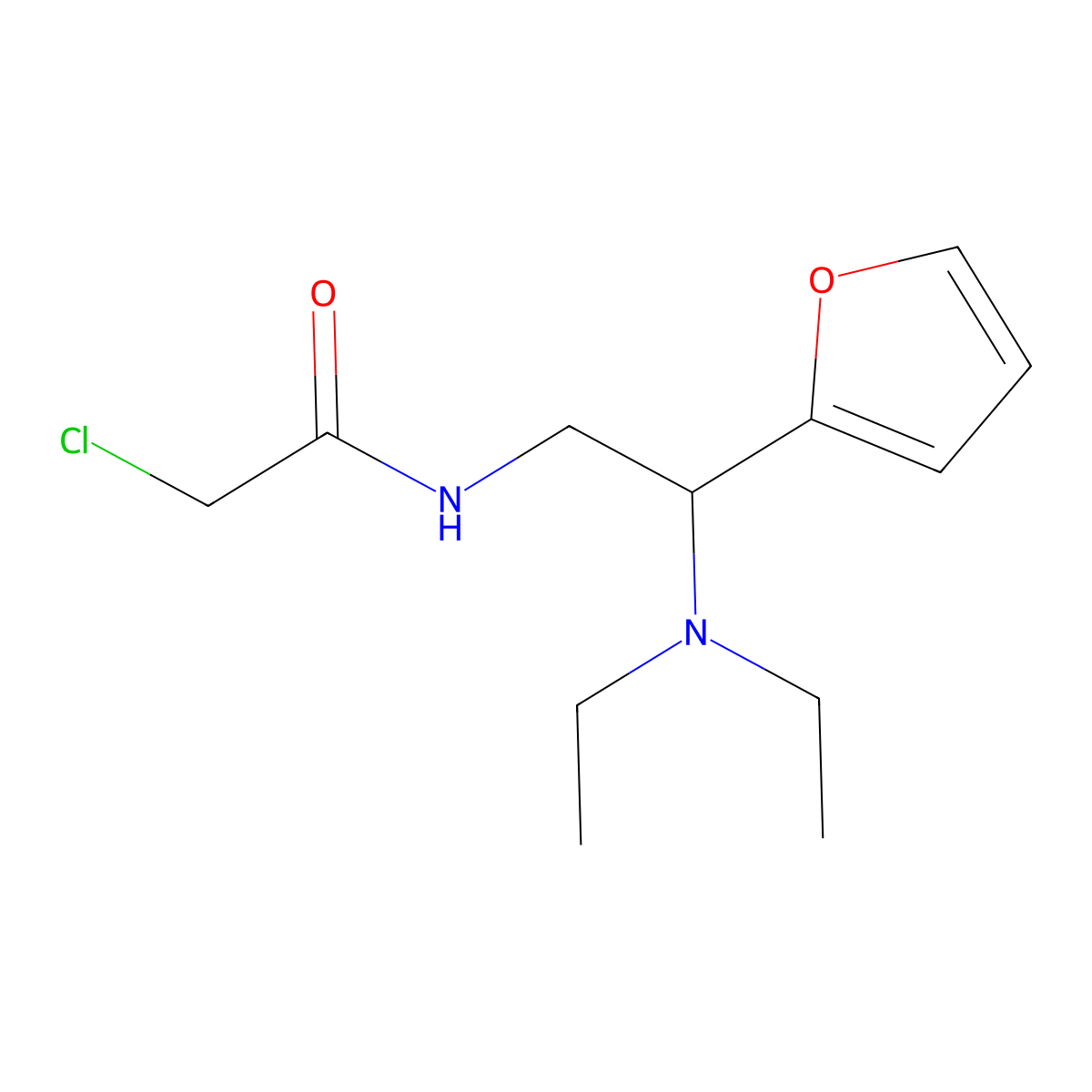 2-chloro-N-[2-(diethylamino)-2-(furan-2-yl)ethyl]acetamide molecular structure, CAS 791600-99-2