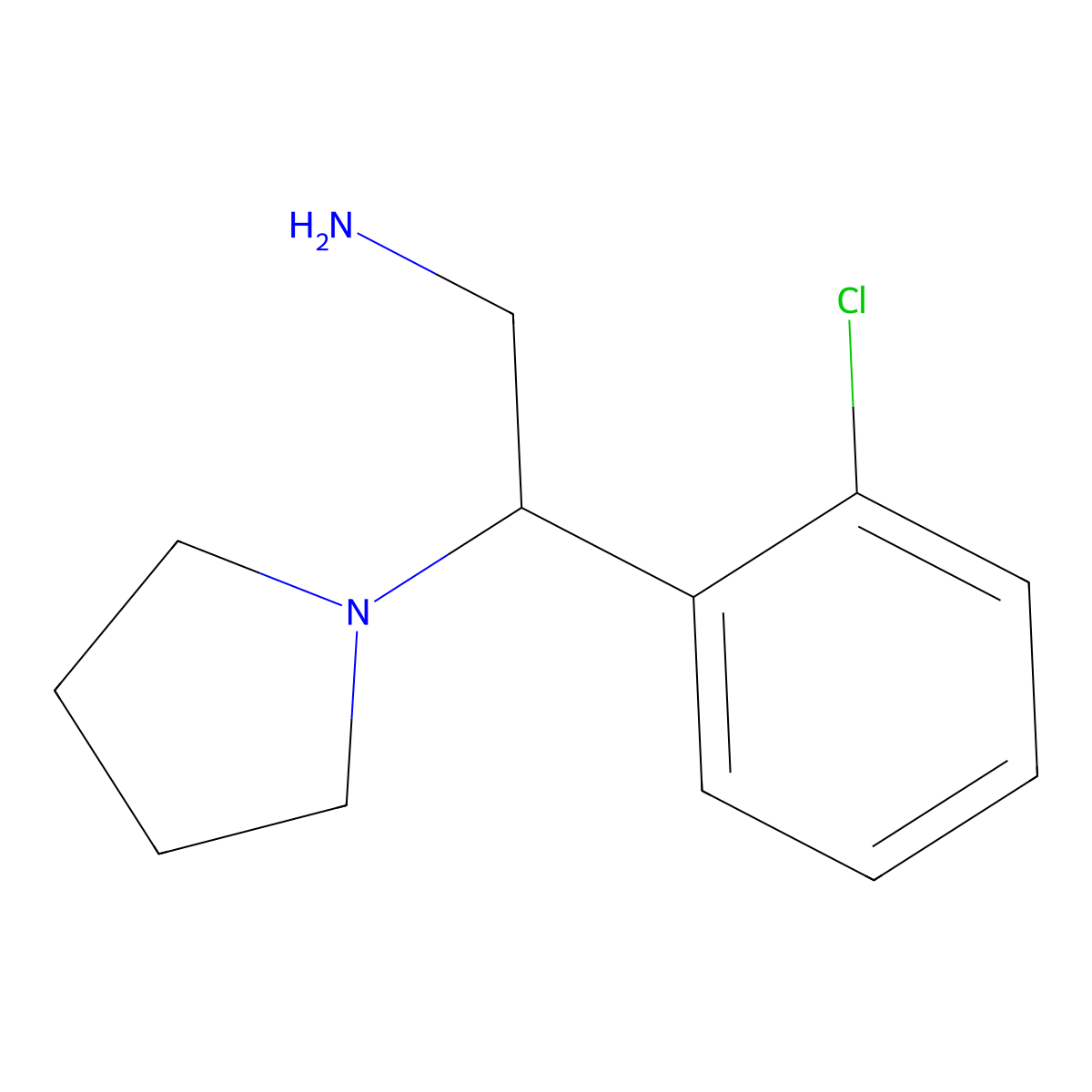 beta-(2-Chlorophenyl)-1-pyrrolidineethanamine molecular structure, CAS 791601-03-1