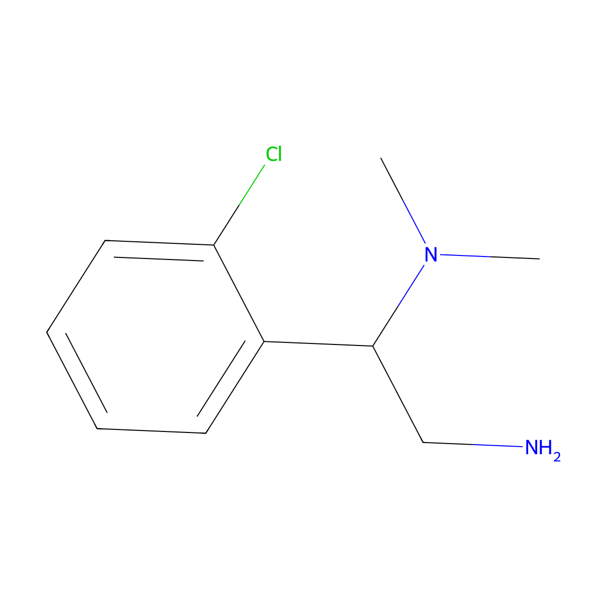 [2-Amino-1-(2-Chlorophenyl)Ethyl]Dimethylamine molecular structure, CAS 791601-04-2