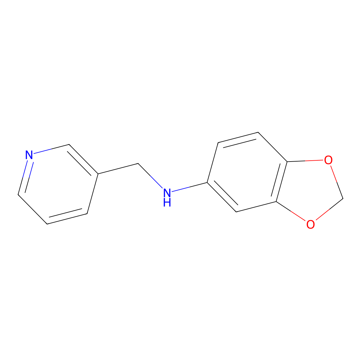 N-(pyridin-3-ylmethyl)-1,3-benzodioxol-5-amine molecular structure, CAS 791601-06-4
