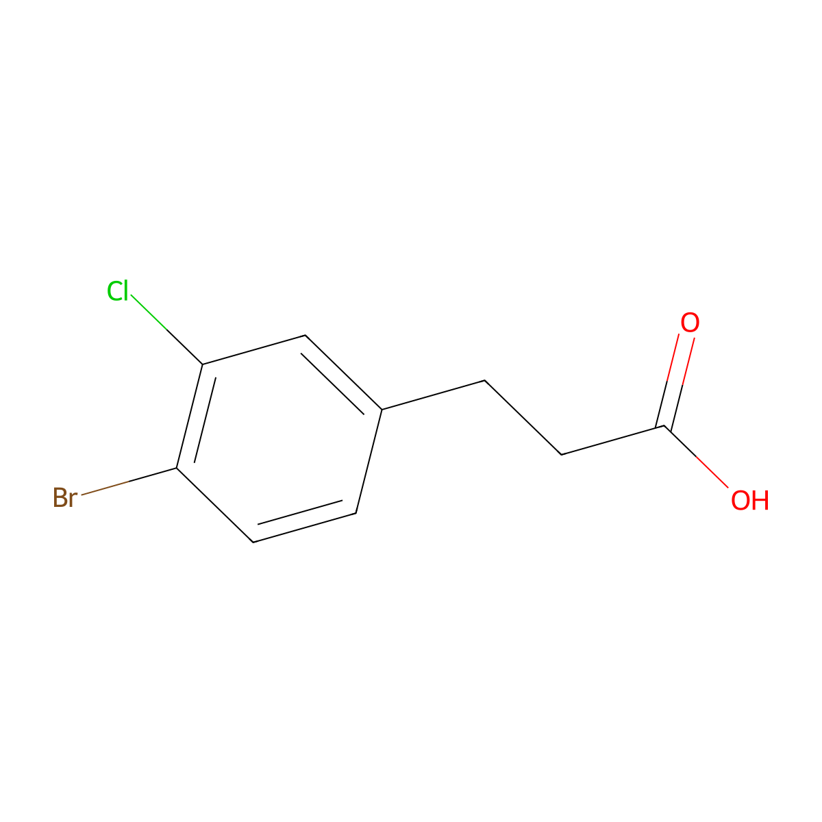 4-Bromo-3-chlorobenzenepropanoic acid molecular structure, CAS 791601-07-5