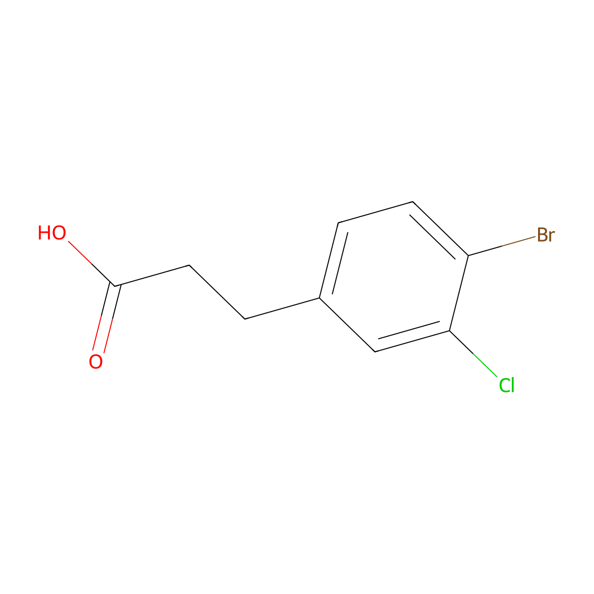 4-Bromo-3-chlorobenzenepropanoic acid molecular structure, CAS 791601-07-5