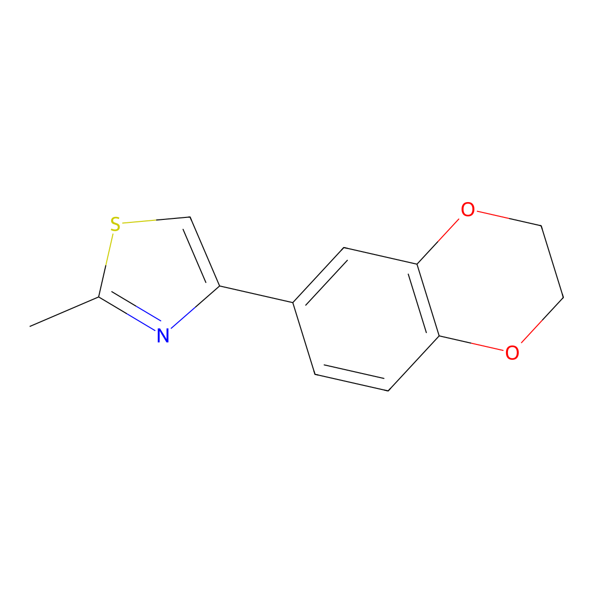 4-(2,3-Dihydro-1,4-benzodioxin-6-yl)-2-methyl-1,3-thiazole molecular structure, CAS 791601-24-6
