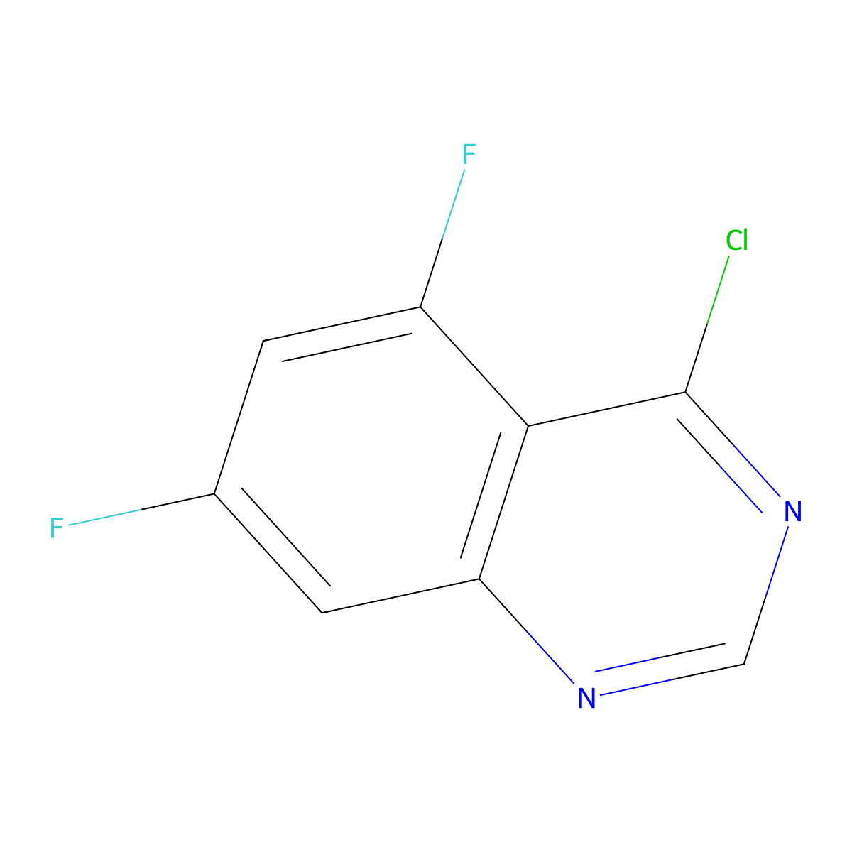 4-Chloro-5,7-difluoroquinazoline molecular structure, CAS 791602-75-0