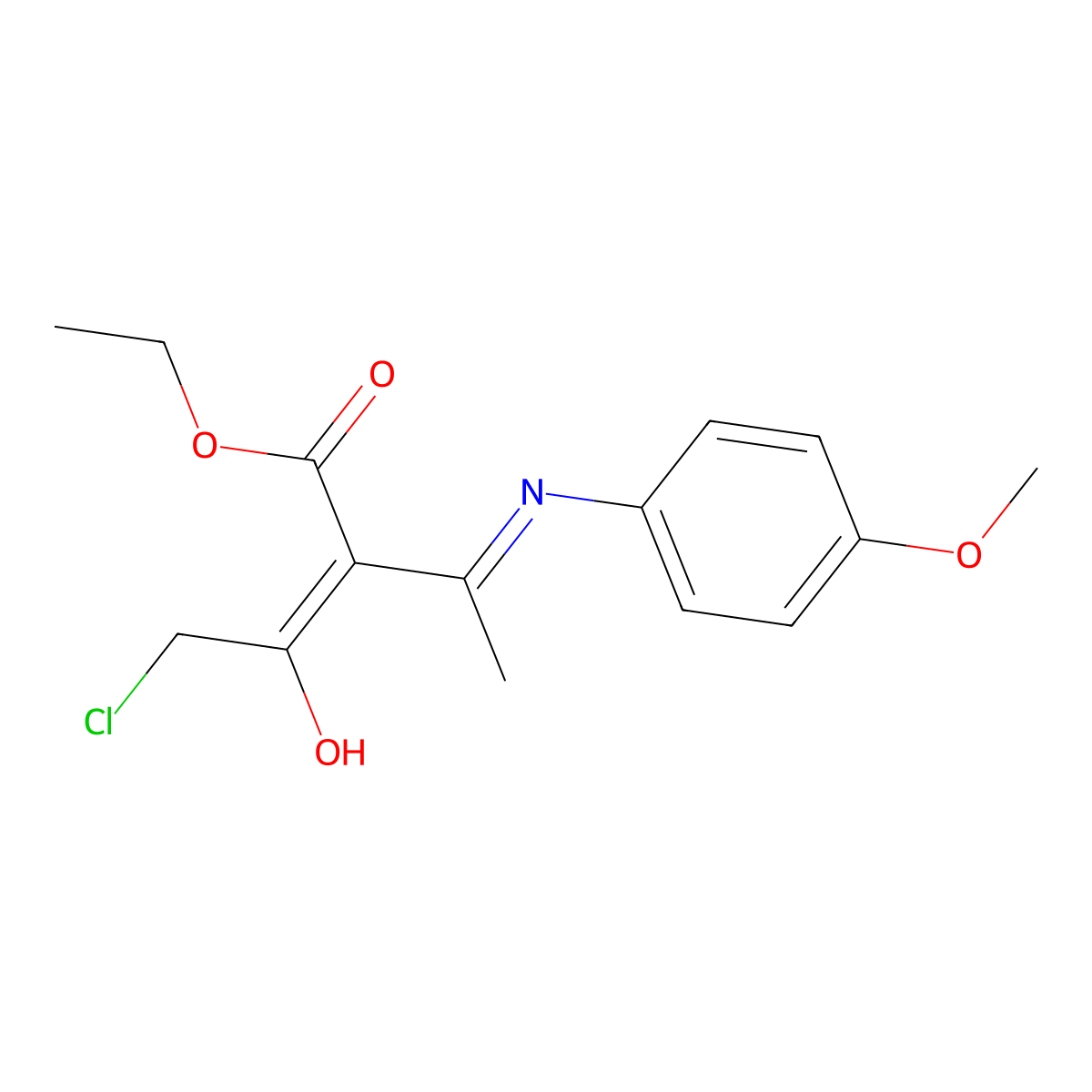 Ethyl 2-(2-chloroacetyl)-3-[(4-methoxyphenyl)amino]but-2-enoate molecular structure, CAS 791607-31-3