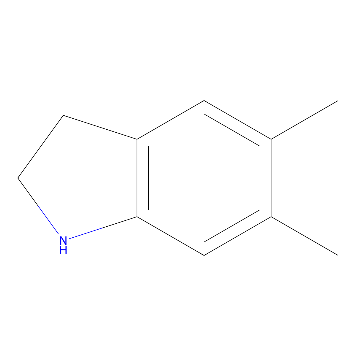 5,6-dimethyl-2,3-dihydro-1H-indole molecular structure, CAS 791609-49-9