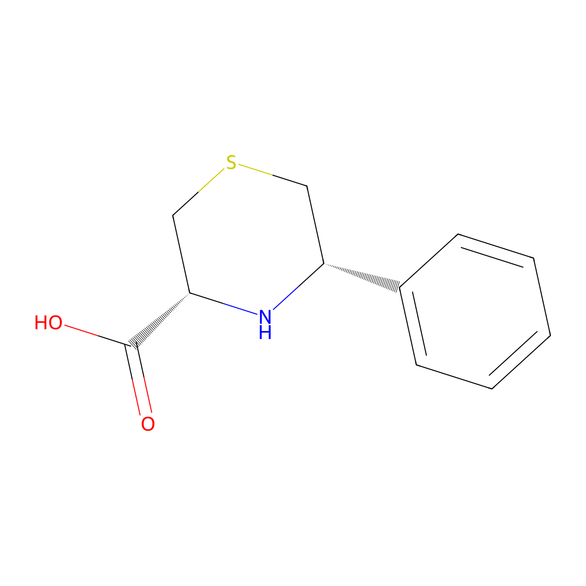 rac-(3R,5S)-5-phenylthiomorpholine-3-carboxylic acid molecular structure, CAS 79161-89-0
