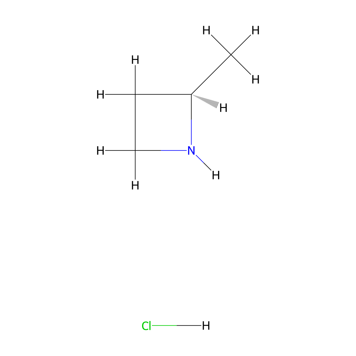 (2R)-2-methylazetidine hydrochloride molecular structure, CAS 791614-71-6