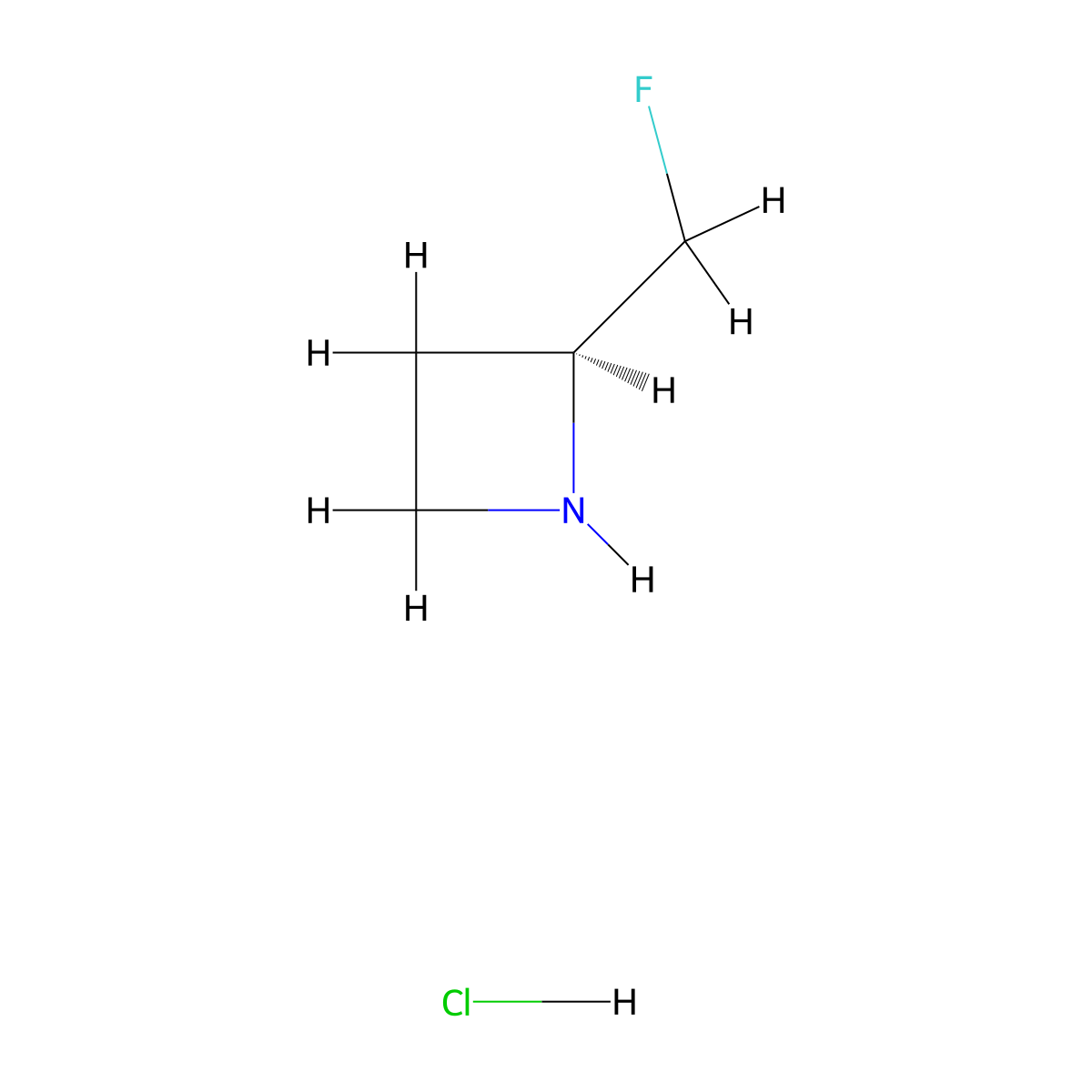(2S)-2-(Fluoromethyl)azetidine hydrochloride molecular structure, CAS 791614-73-8