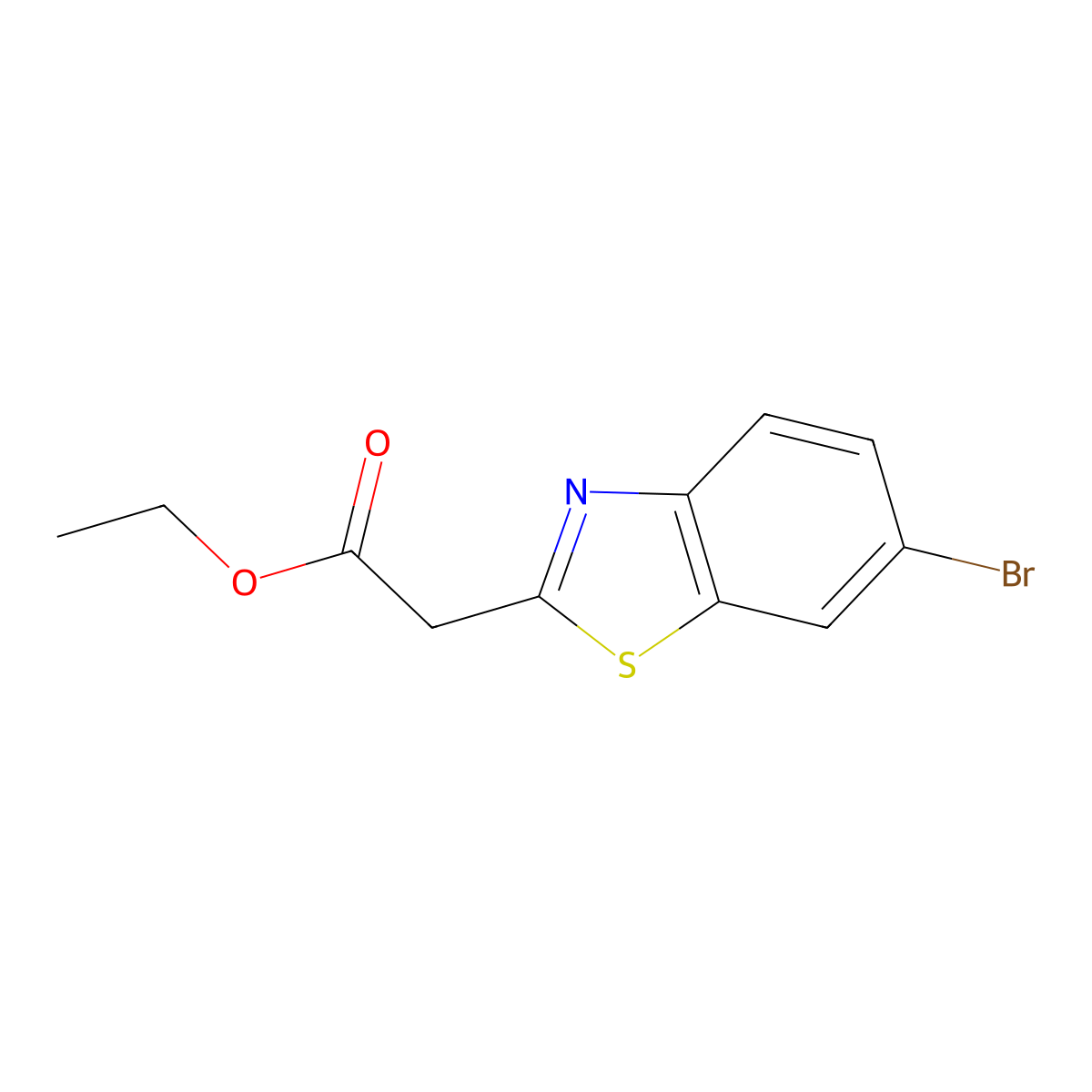 Ethyl 6-bromo-2-benzothiazoleacetate molecular structure, CAS 791614-78-3