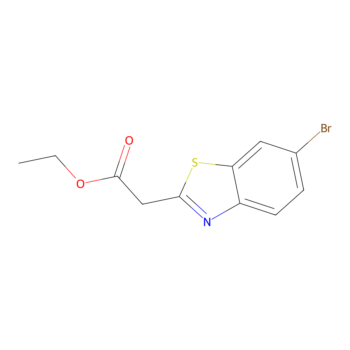 Ethyl 6-bromo-2-benzothiazoleacetate molecular structure, CAS 791614-78-3