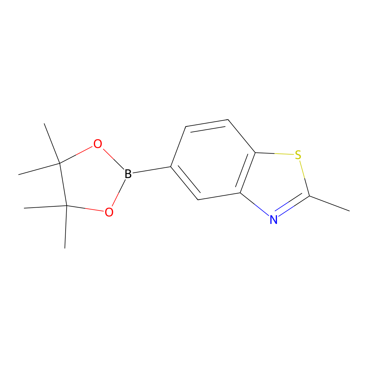 2-Methyl-5-(4,4,5,5-tetramethyl-1,3,2-dioxaborolan-2-yl)benzo[d]thiazole molecular structure, CAS 791614-90-9