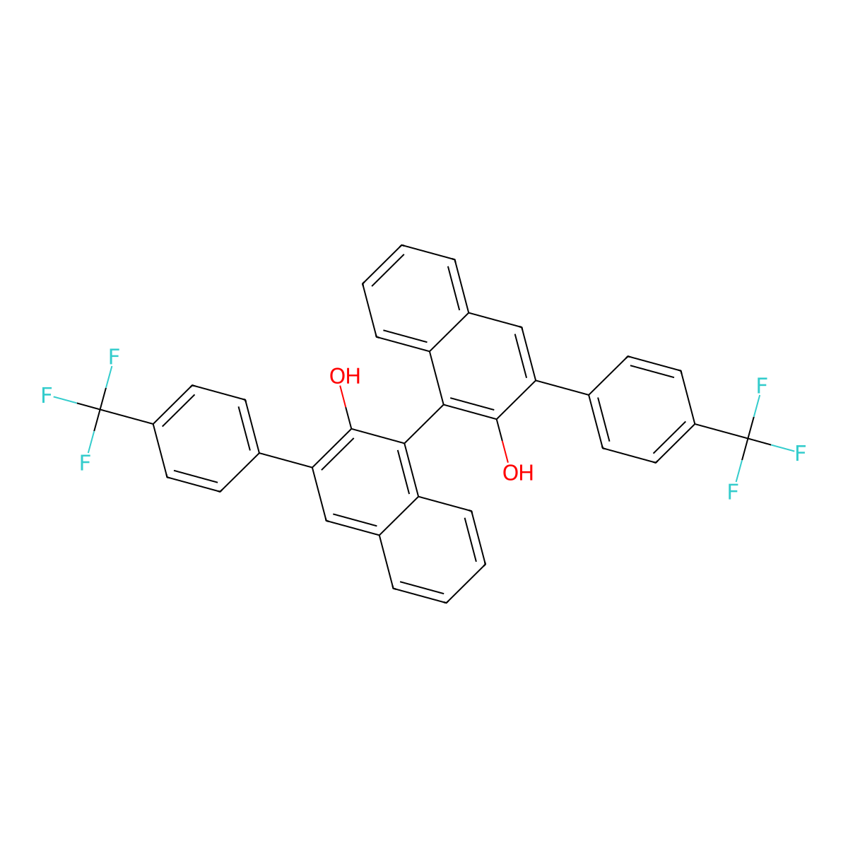 (R)-3,3'-Bis[4-(trifluoromethyl)phenyl]-[1,1'-binaphthalene]-2,2'-diol molecular structure, CAS 791616-58-5