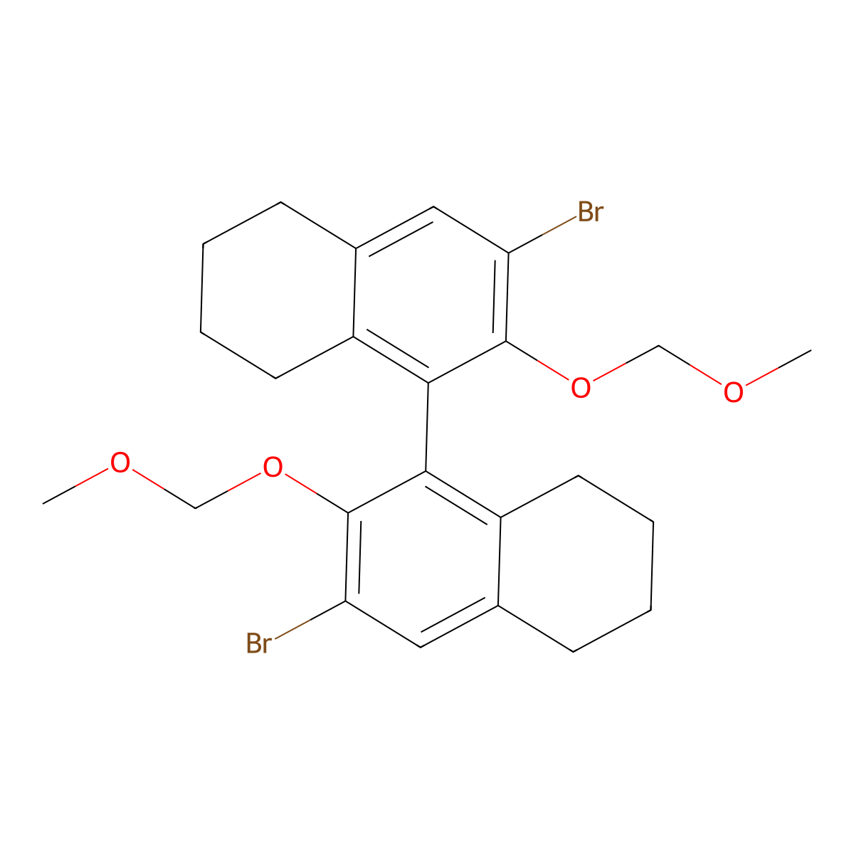 (R)-3,3'-Dibromo-2,2'-bis(methoxymethoxy)-5,5',6,6',7,7',8,8'-octahydro-1,1'-binaphthalene molecular structure, CAS 791616-64-3