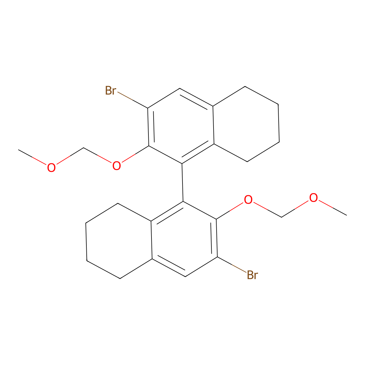 (R)-3,3'-Dibromo-2,2'-bis(methoxymethoxy)-5,5',6,6',7,7',8,8'-octahydro-1,1'-binaphthalene molecular structure, CAS 791616-64-3