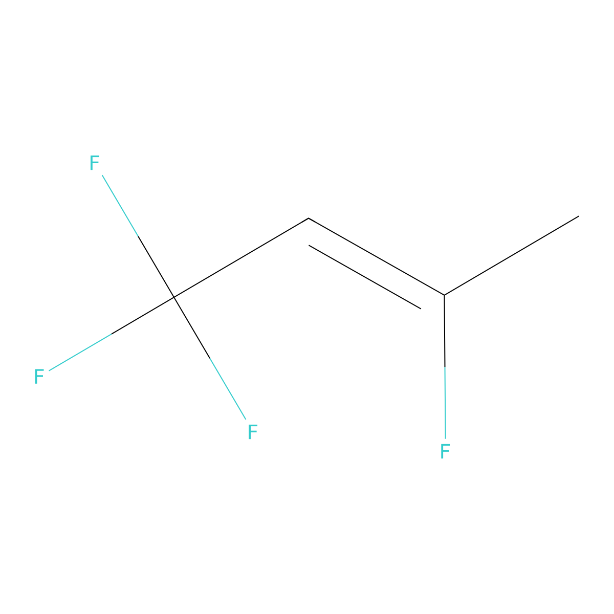 E-2,4,4,4-Tetrafluoro-2-butene molecular structure, CAS 791616-87-0