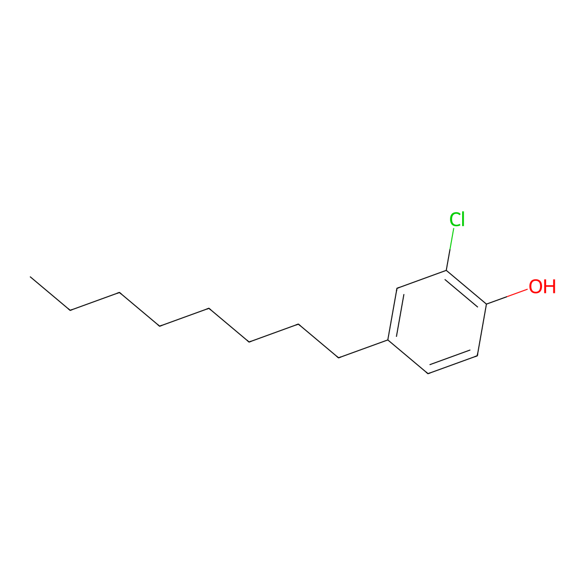 2-Chloro-4-octylphenol molecular structure, CAS 79162-47-3