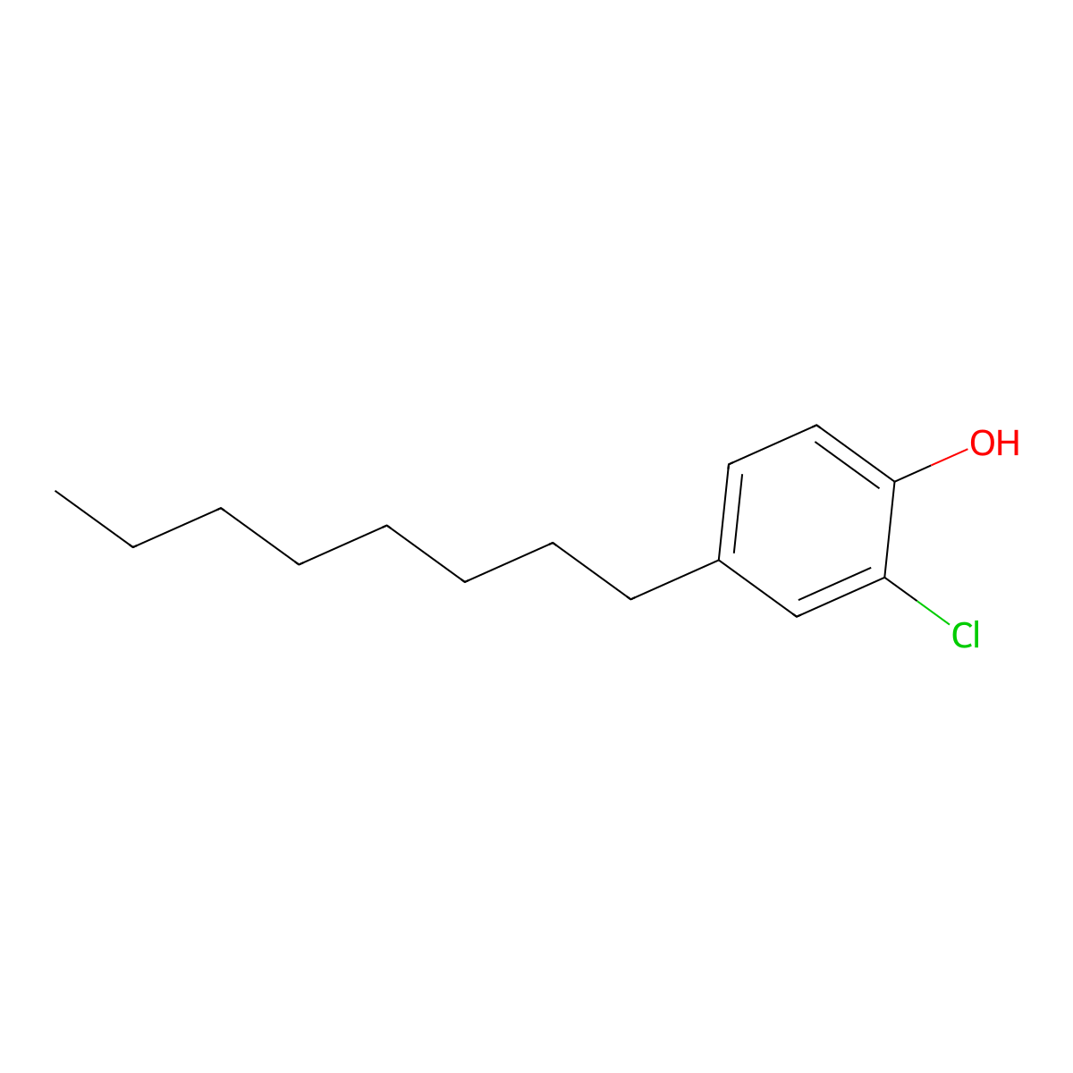 2-Chloro-4-octylphenol molecular structure, CAS 79162-47-3