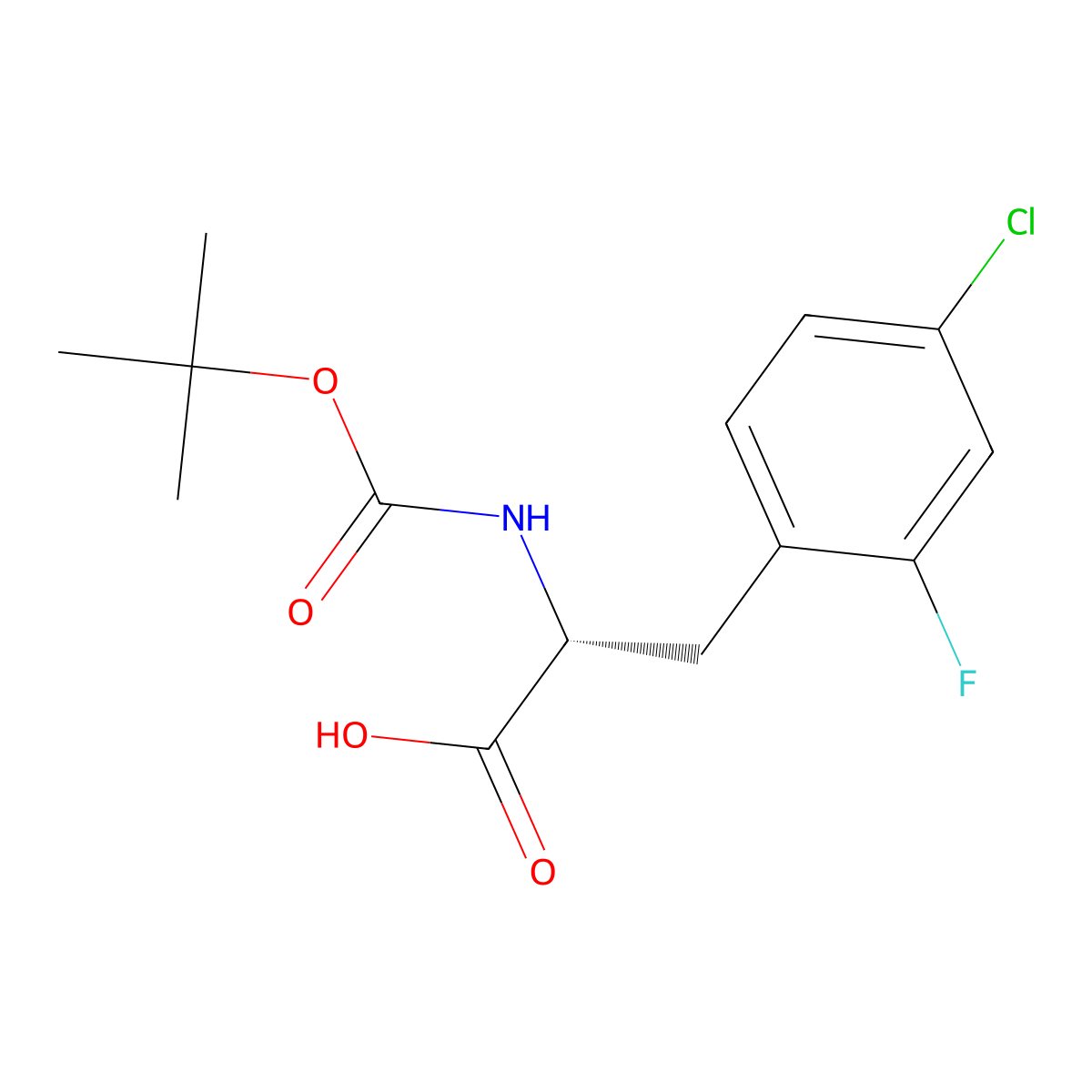 Boc-D-2-Fluoro-4-chlorophe molecular structure, CAS 791625-58-6