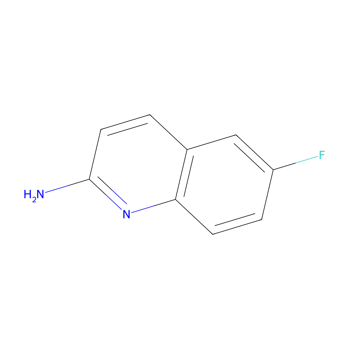 6-Fluoroquinolin-2-amine molecular structure, CAS 791626-57-8