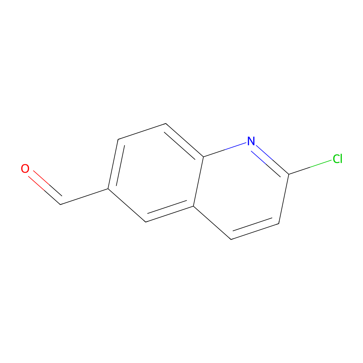 2-Chloroquinoline-6-carbaldehyde molecular structure, CAS 791626-59-0