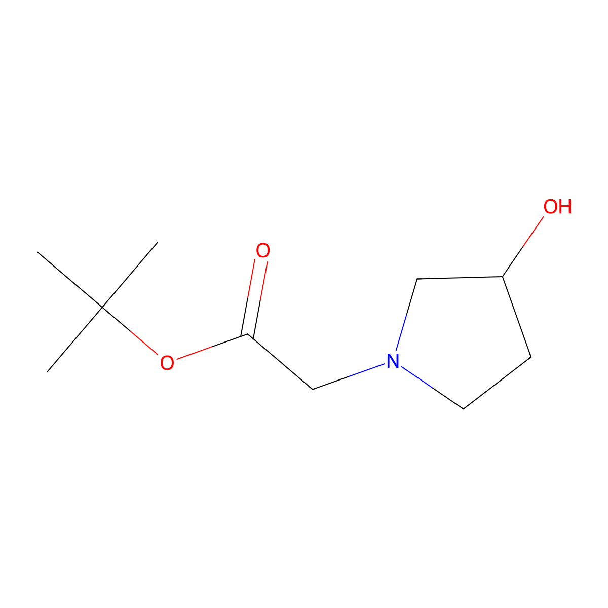 1,1-Dimethylethyl 3-hydroxy-1-pyrrolidineacetate molecular structure, CAS 791643-23-7