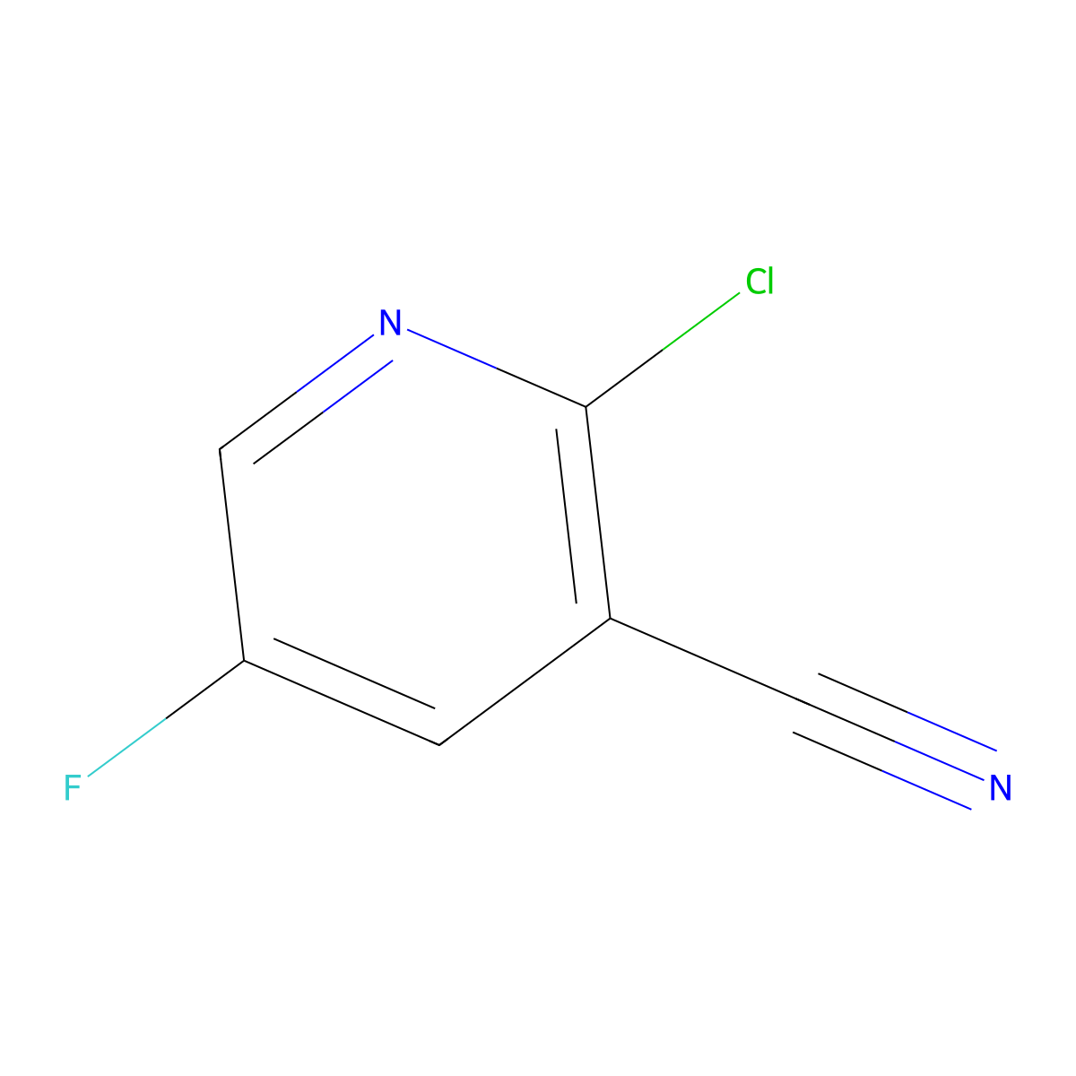 2-Chloro-5-fluoropyridine-3-carbonitrile molecular structure, CAS 791644-48-9