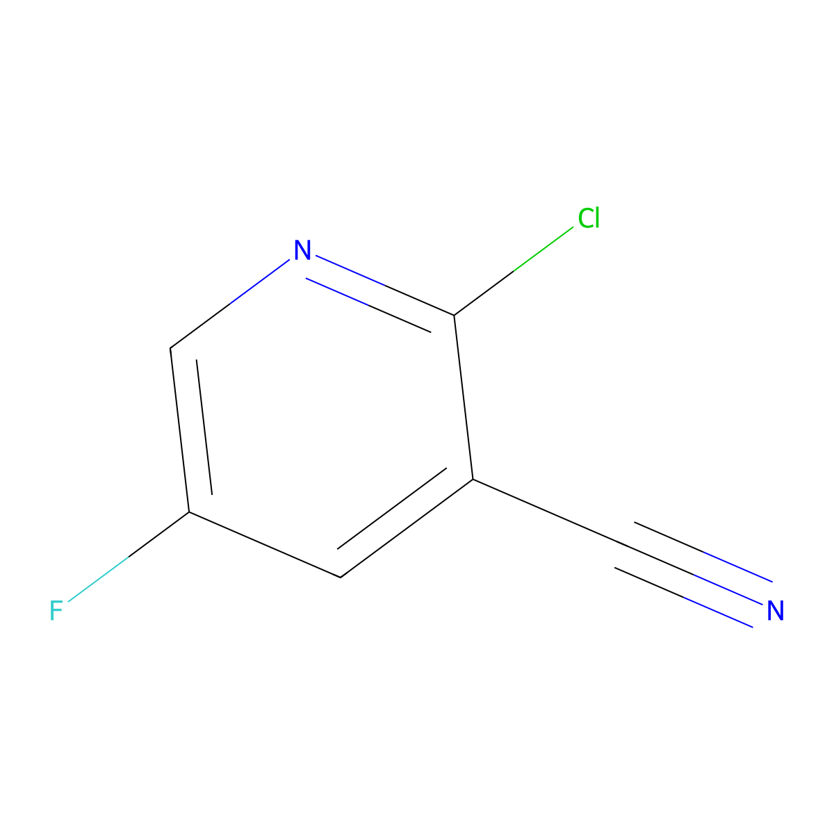 2-Chloro-5-fluoropyridine-3-carbonitrile molecular structure, CAS 791644-48-9